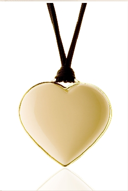 Heart Ivory pendant in gold and ebony - Click Image to Close